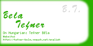 bela tefner business card