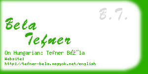 bela tefner business card